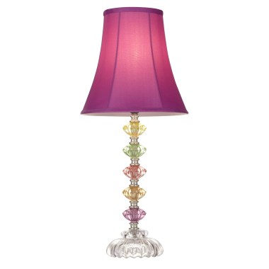 360-Lighting-Bohemian-Traditional-Chic-Style-Accent-Table-Lamp-21-High-Multi-Colored-Stacked-Glass-Pink-Orchid-Bell-Shade-Decor-for-Kids-Girls-Living-Roo-4