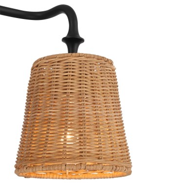 360-Lighting-Keanu-Farmhouse-Rustic-Cottage-Wall-Light-Matte-Black-Hardwire-23-14-3-Light-Fixture-Natural-Rattan-Shade-for-Bedroom-Bathroom-Bedside-Vanity-Livin-5