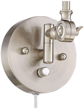 360-Lighting-Mendes-Modern-Industrial-Adjustable-Swing-Arm-Wall-Lamps-with-Cord-Set-of-2-Brushed-Nickel-Plug-in-Light-Fixture-Dimmable-Metal-Shade-Bedroo-4