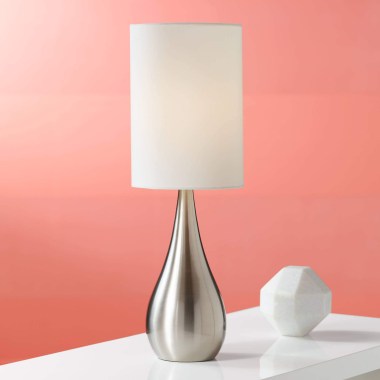 360-Lighting-Modern-Accent-Table-Lamp-21-High-Brushed-Nickel-Silver-Metal-Teardrop-White-Cylinder-Uno-Shade-Decor-for-Bedroom-Living-Room-House-Home-Bedside-Nig-8