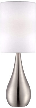 360-Lighting-Modern-Accent-Table-Lamp-21-High-Brushed-Nickel-Silver-Metal-Teardrop-White-Cylinder-Uno-Shade-Decor-for-Bedroom-Living-Room-House-Home-Bedside-Night-1