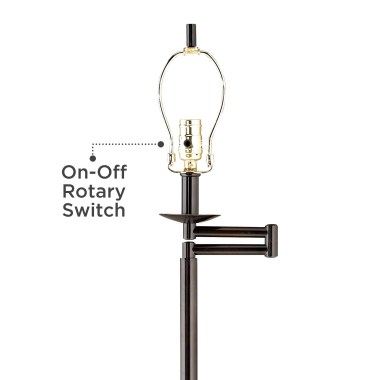 360-Lighting-Modern-Western-Style-Floor-Lamp-Adjustable-Swing-Arm-Standing-Base-67.5-Tall-Bronze-Mountain-Scene-Empire-Shade-Decor-for-Living-Room-Reading-House-4